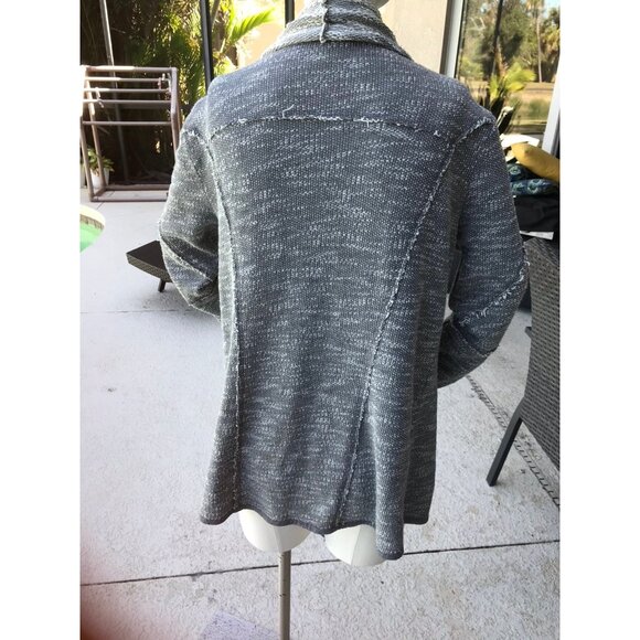 Free People In The Loop Boho Cardigan Sweater Gray Waterfall Size S - Picture 7 of 12